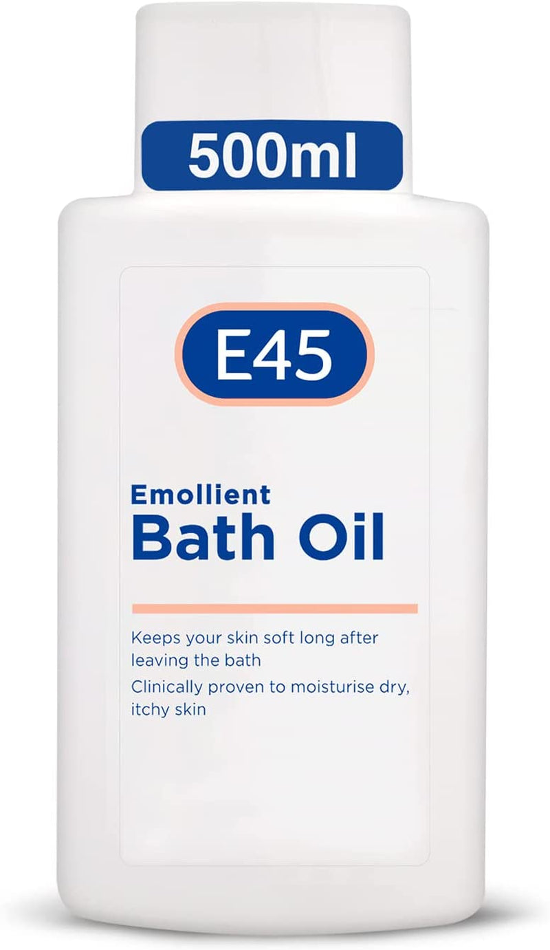 Bath Oil 500 Ml – Bath Oil Emollient to Moisturise & Hydrate Dry Skin – Gently Cleanses for Soft Skin – Soap Free & Perfume Free Emollient Bath & Shower Oil Body Wash - Dermatologically Tested
