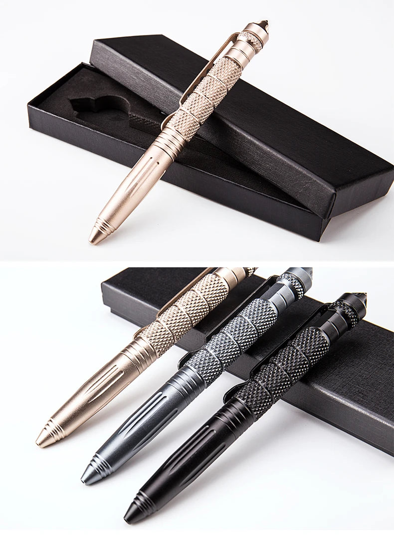 1/8Pcs Tool Pens Multi-functional Pen Tactical Tungsten Steel Rotating Unisex Pen Window Glass Metal Ballpoint Multifunctional