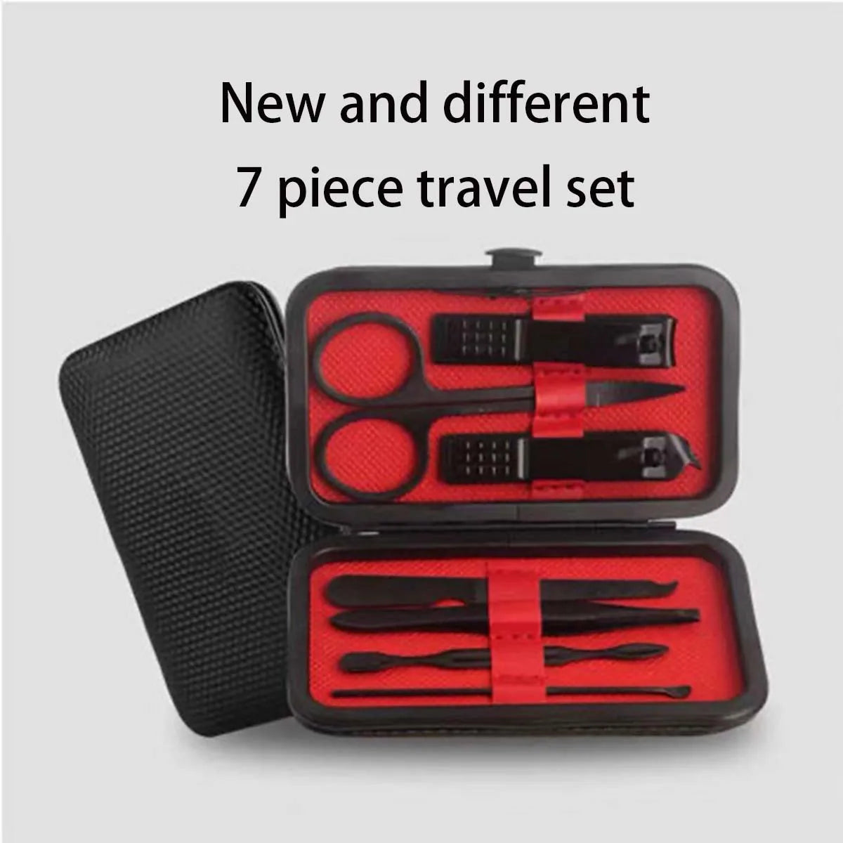 7 Pieces Set Manicure Pedicure Kit Stainless Steel Nail Clippers Grooming Set for Nail Care