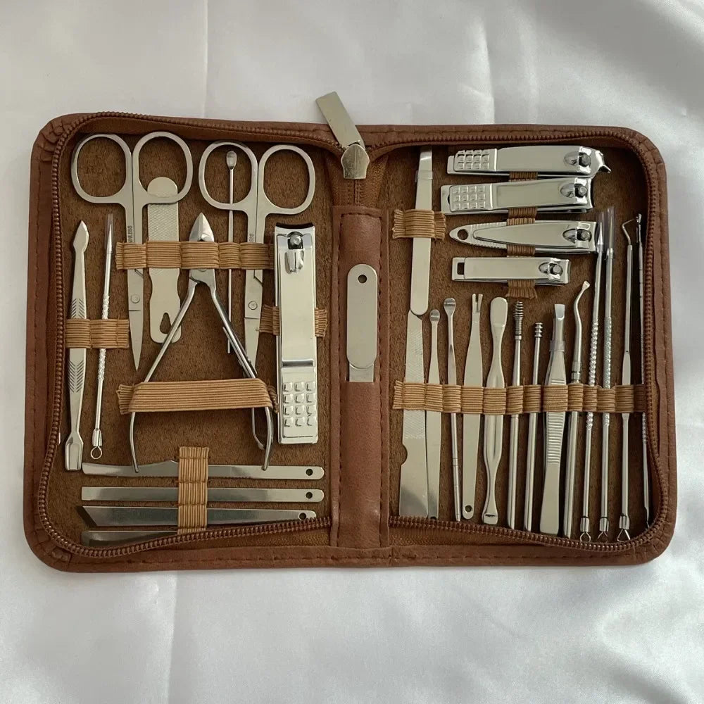 8/32pcs Manicure Set Professional Pedicure Kit Nail Scissors Grooming Kit Stainless Steel Manicure Cutters Nail Beauty Tools
