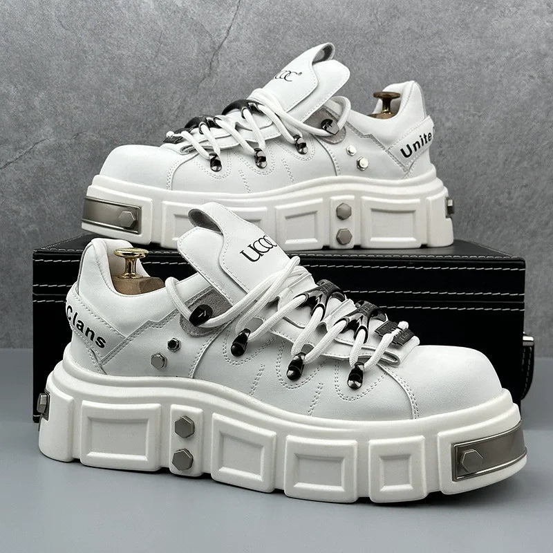 Original Brand Men's Shoes Fashion Thick Bottom Sneaker Street Hip-hop Style Casual Shoes for Men Rivet Vulcanize Designer Shoes
