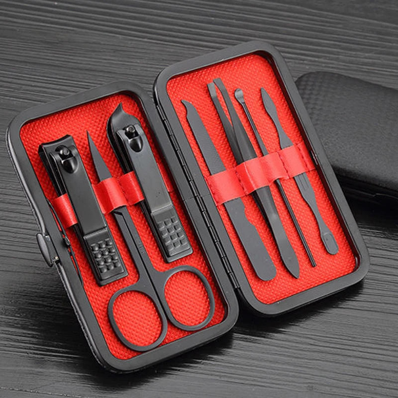 7 Pieces Set Manicure Pedicure Kit Stainless Steel Nail Clippers Grooming Set for Nail Care