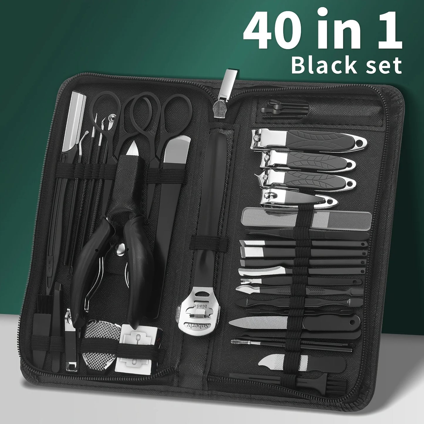 9/40Piece in 1 Manicure Set Pedicure Tools Set Nail Grooming Kit for Women Mens, Nail Manicure Kit Foot Hand Care Kit
