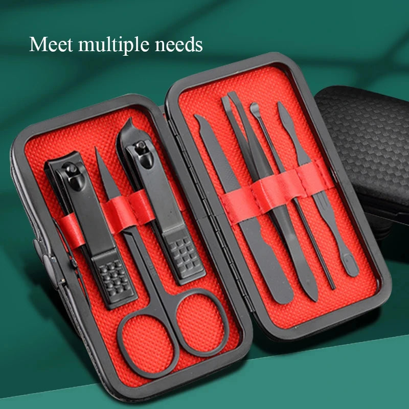 7 Pieces Set Manicure Pedicure Kit Stainless Steel Nail Clippers Grooming Set for Nail Care