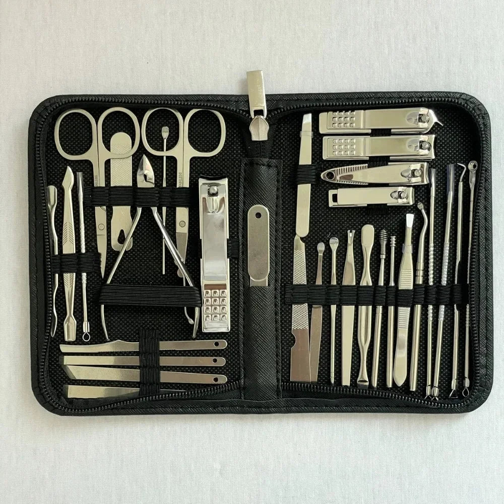 8/32pcs Manicure Set Professional Pedicure Kit Nail Scissors Grooming Kit Stainless Steel Manicure Cutters Nail Beauty Tools