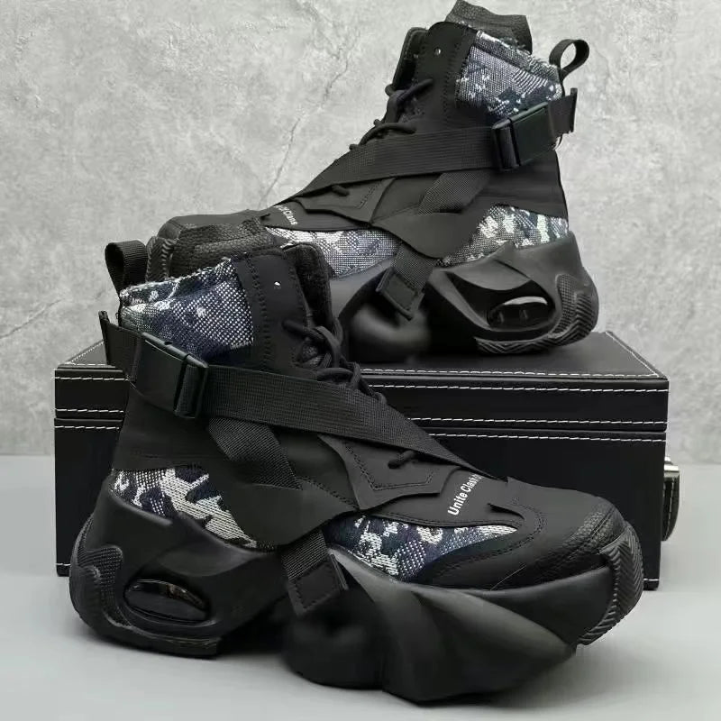 Fashion Brand Designer Whtie Thick Bottom Casual Board Shoes for Men Flats Loafers Sports Walking Luxury Sneakers Zapatos Hombre