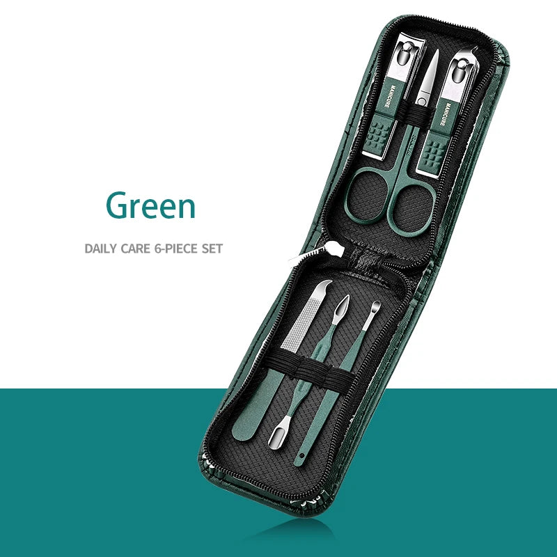 Professional 6-18 Piece Nail Care Kit Stainless Steel Manicure & Pedicure Set with Travel Case for On-the-Go Grooming