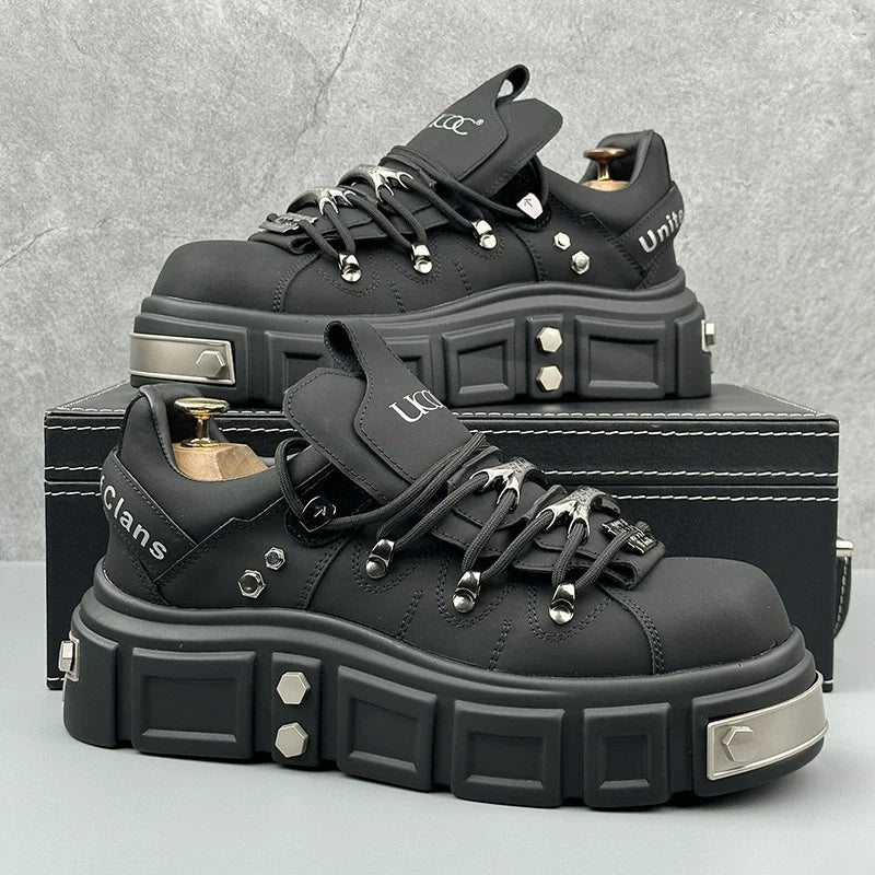 Original Brand Men's Shoes Fashion Thick Bottom Sneaker Street Hip-hop Style Casual Shoes for Men Rivet Vulcanize Designer Shoes