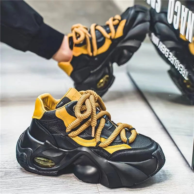 Designer Style Men Shoes Autumn Winter Comfortable Men's Thick Platform Sneakers Fashion Casual Shoes Sports Trainers Tenis