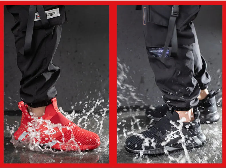 Breathable Men Safety Shoes Steel Toe Work Shoes Outdoor Hiking Sneakers Lightweight Anti-Smash Safety Boots Footwear Male