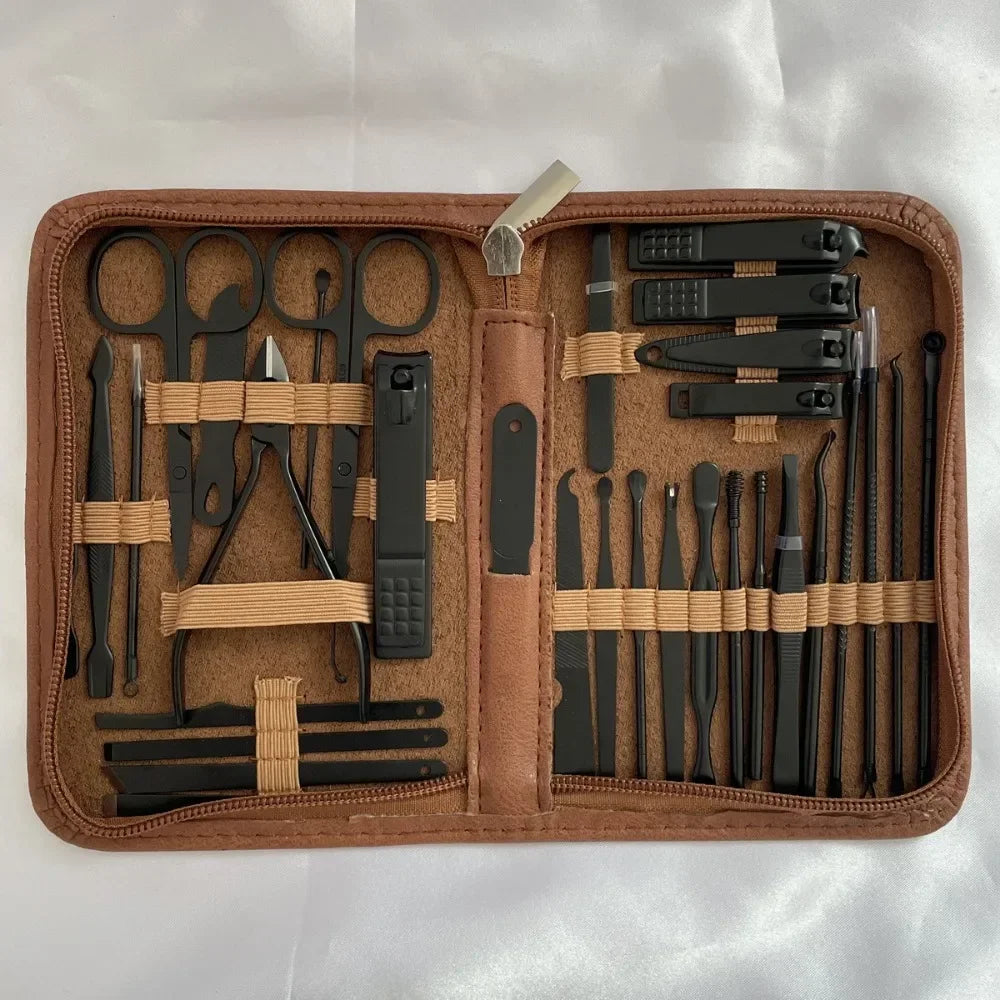 8/32pcs Manicure Set Professional Pedicure Kit Nail Scissors Grooming Kit Stainless Steel Manicure Cutters Nail Beauty Tools