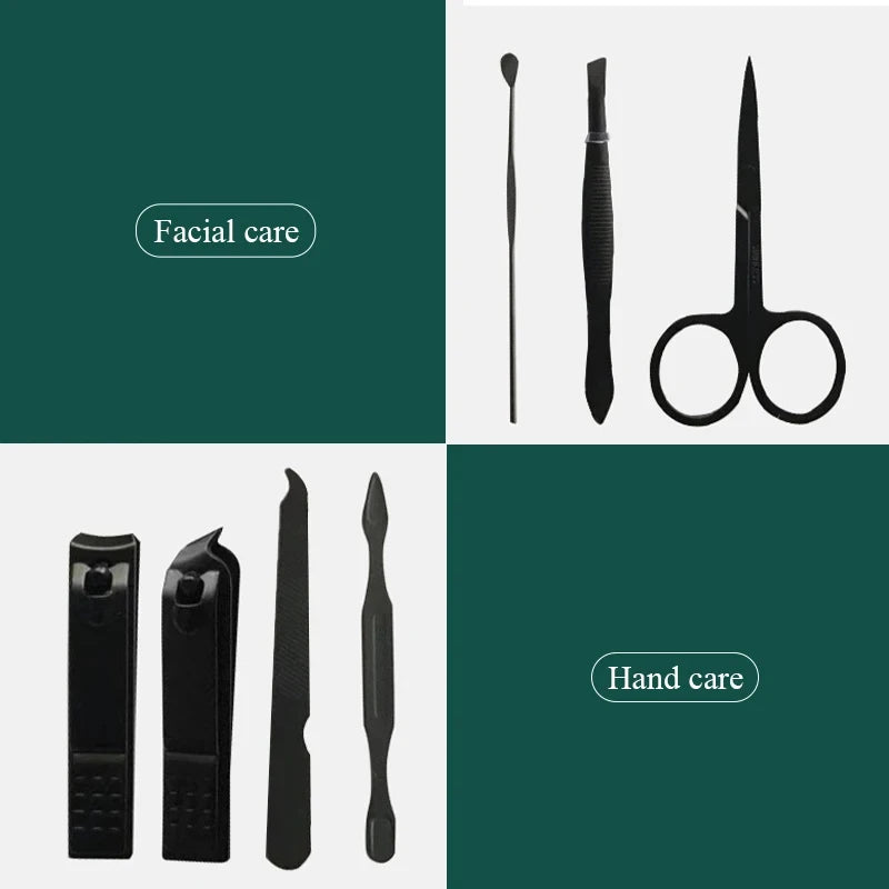 7 Pieces Set Manicure Pedicure Kit Stainless Steel Nail Clippers Grooming Set for Nail Care