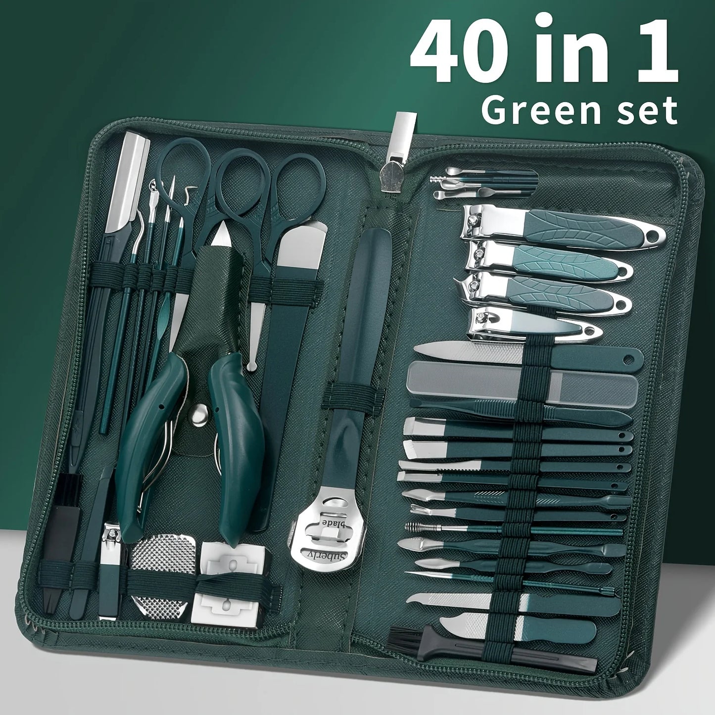 9/40Piece in 1 Manicure Set Pedicure Tools Set Nail Grooming Kit for Women Mens, Nail Manicure Kit Foot Hand Care Kit