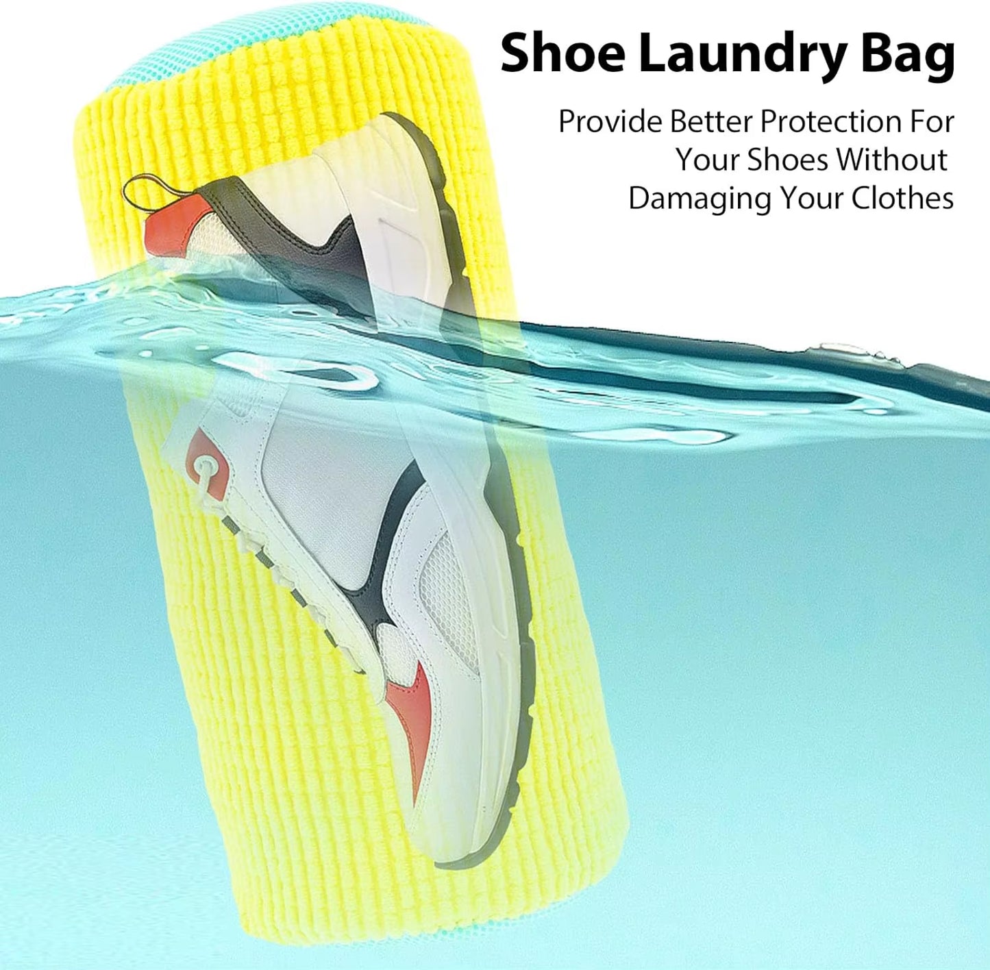 2Pcs Shoe Washing Machine Bag, Shoe Cleaning Bag Laundry Bag Reusable Shoe Washing Bag Shoe Cleaner Canvas Tennis Running Shoes