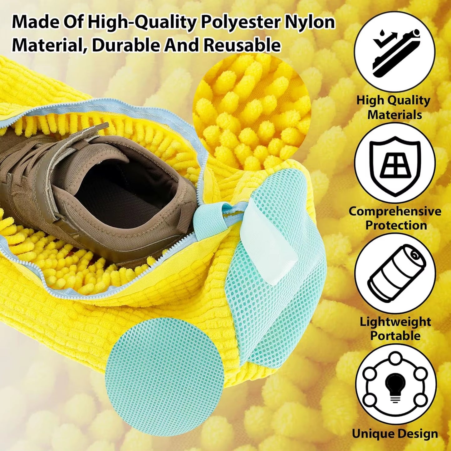 2Pcs Shoe Washing Machine Bag, Shoe Cleaning Bag Laundry Bag Reusable Shoe Washing Bag Shoe Cleaner Canvas Tennis Running Shoes