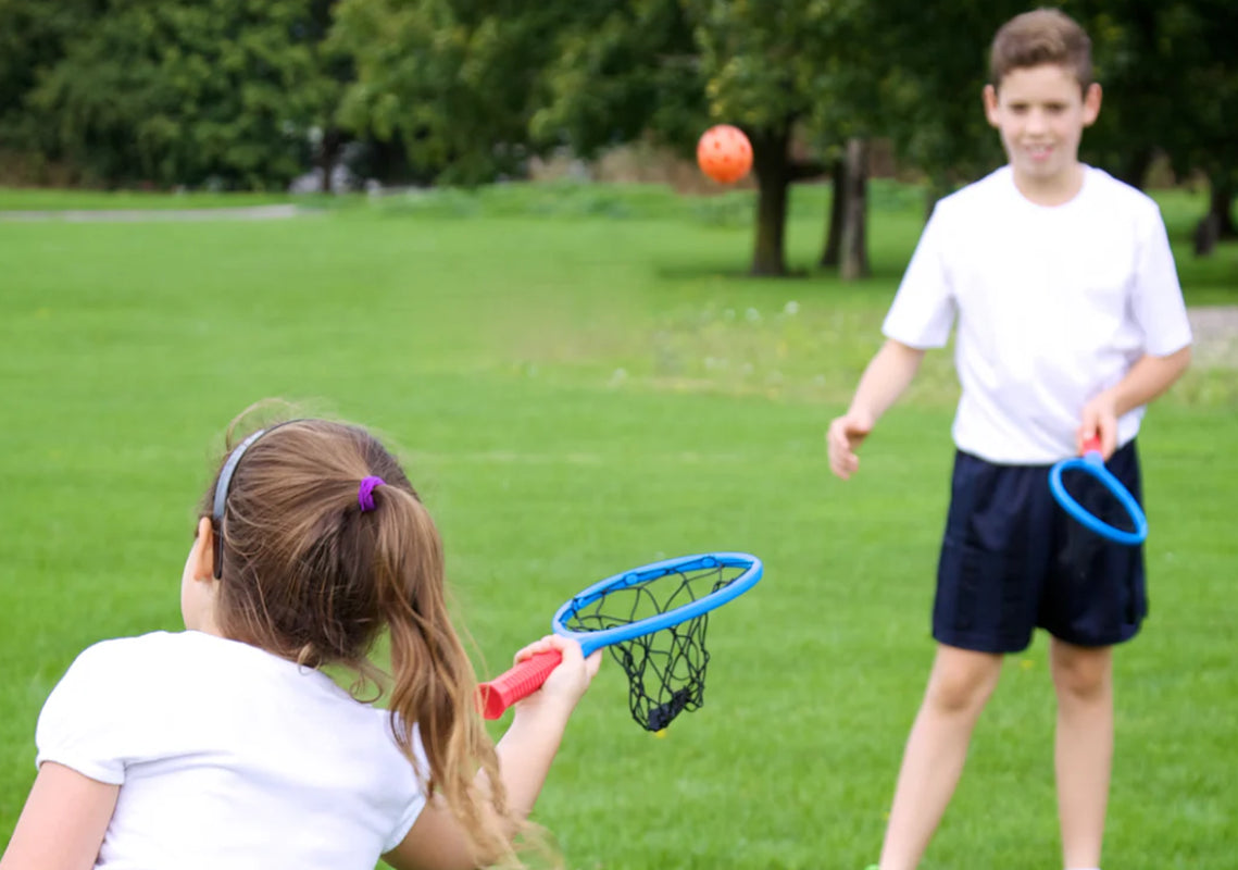 Kids Fun String Toss Racket and Ball Set Indoor Outdoor Garden Games