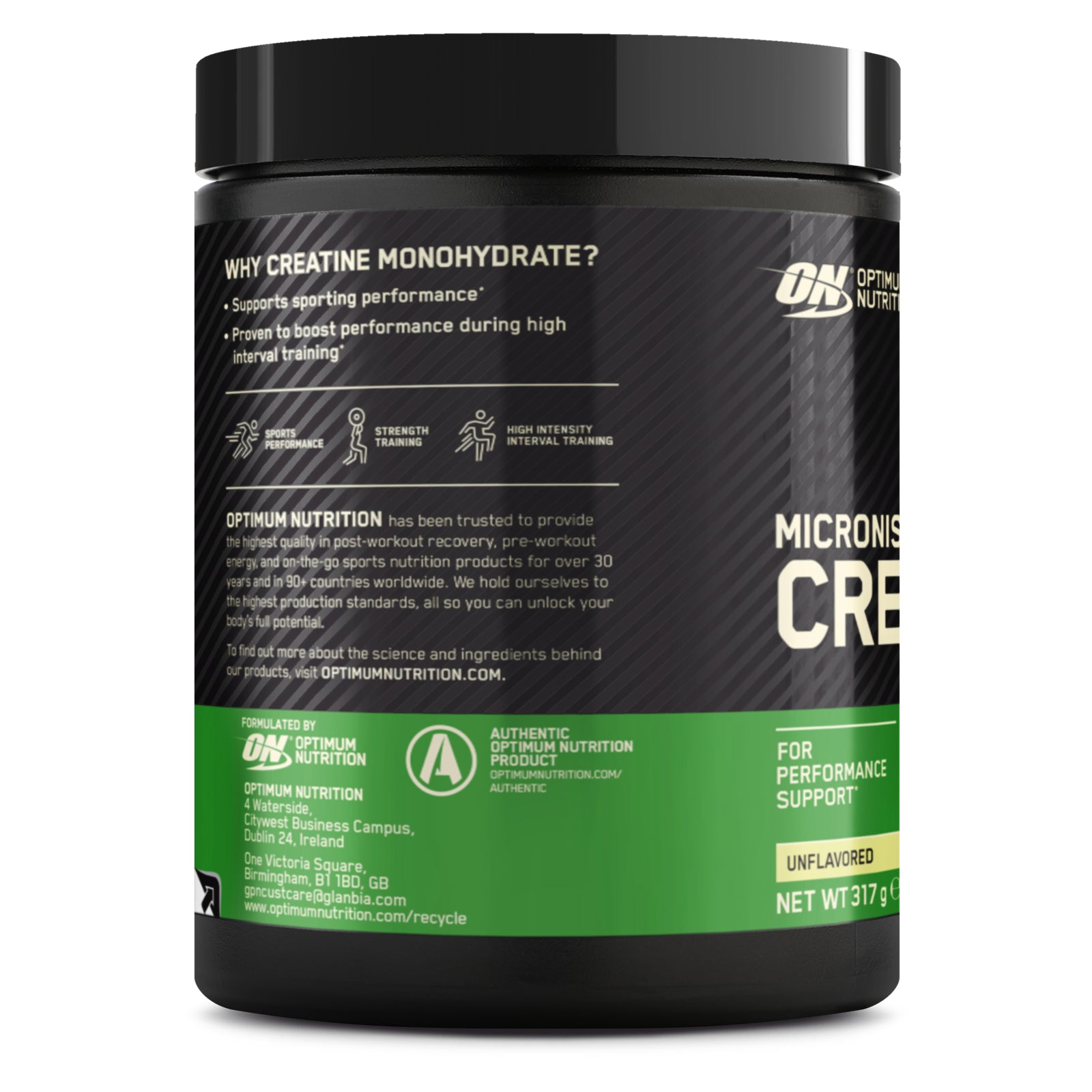 Optimum Nutrition 100% Micronised Creatine Monohydrate Powder 93 Servings 317G