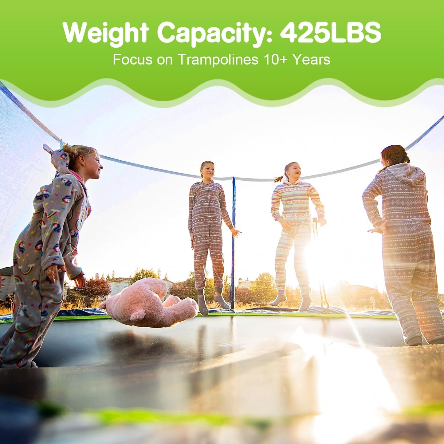 1500LBS Weight Capacity Rectangle Trampoline 9X15FT 8X14FT Outdoor Square Gymnastics Trampolines for Kids Adults Long Rectangular Tumbling Trampolin