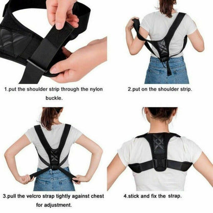 Posture Corrector Back Support Lumbar Shoulder Body Brace Wellness Support Belt