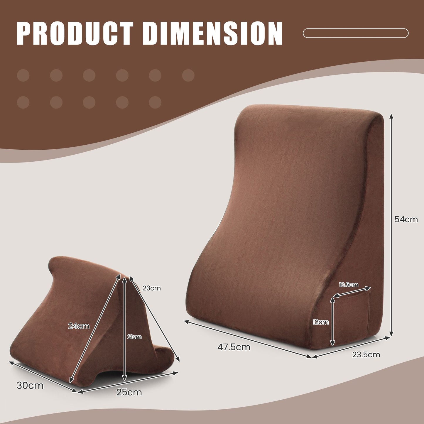 Wedge Pillow Set with Tablet Pillow Stand and Sidepockets