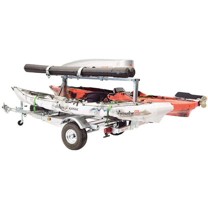 Malone Megasport Low Bed Trailer Package(Tier, Spare, 2 Sets Megawings, Cargo Box, 2 Rod Tubes)