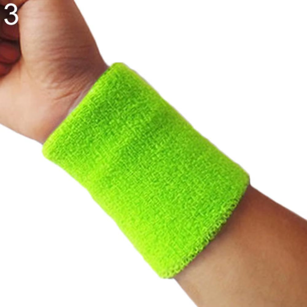 1X Wrist Sweatband Tennis Sport Wristband Cotton Yarn Volleyball Gym Wrist Brace Support Sweat Band Towel Bracelet Protector