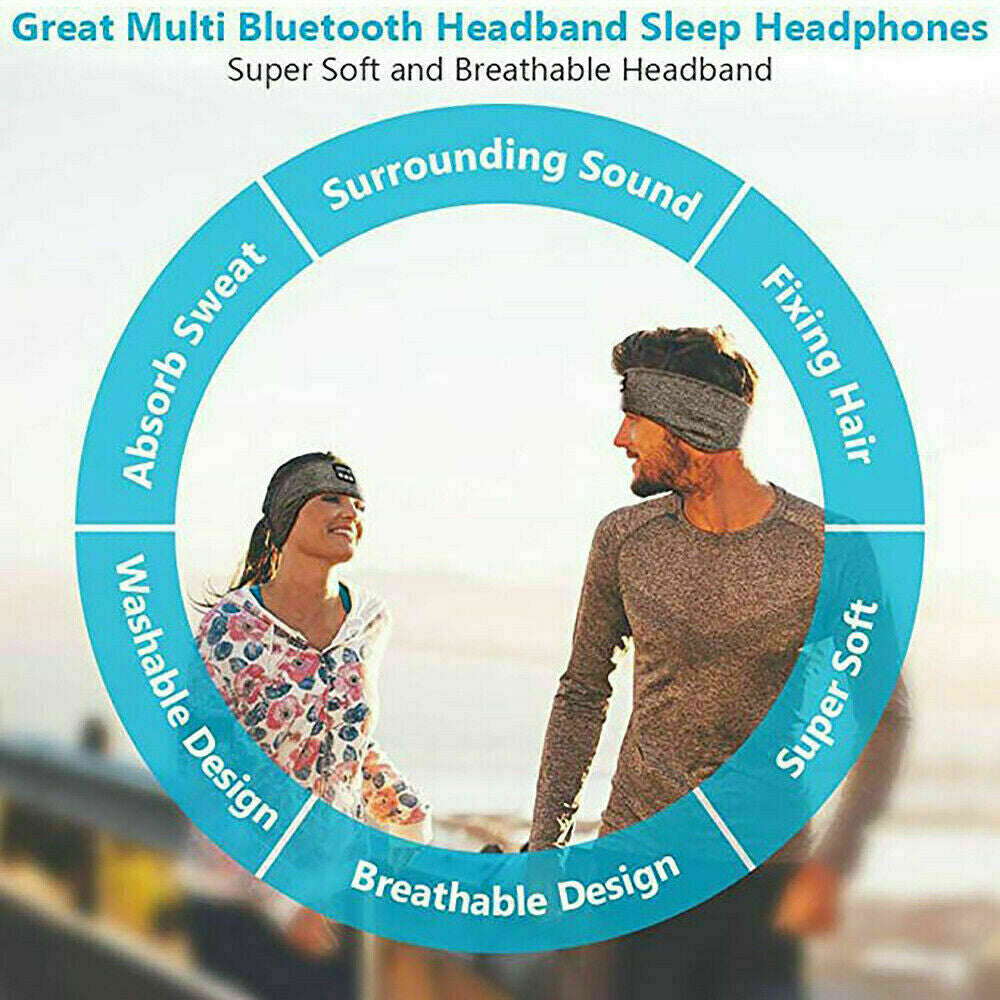 Eye Mask Sleep Headphones Bluetooth 5.0 Headband Wireless Sports Music Earphone