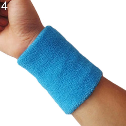 1X Wrist Sweatband Tennis Sport Wristband Cotton Yarn Volleyball Gym Wrist Brace Support Sweat Band Towel Bracelet Protector