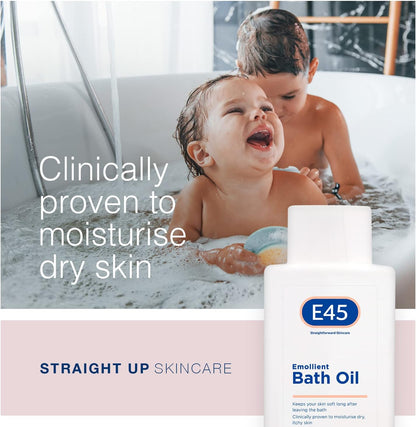 Bath Oil 500 Ml –  Bath Oil Emollient to Moisturise & Hydrate Dry Skin – Gently Cleanses for Soft Skin – Soap Free & Perfume Free Emollient Bath & Shower Oil Body Wash - Dermatologically Tested