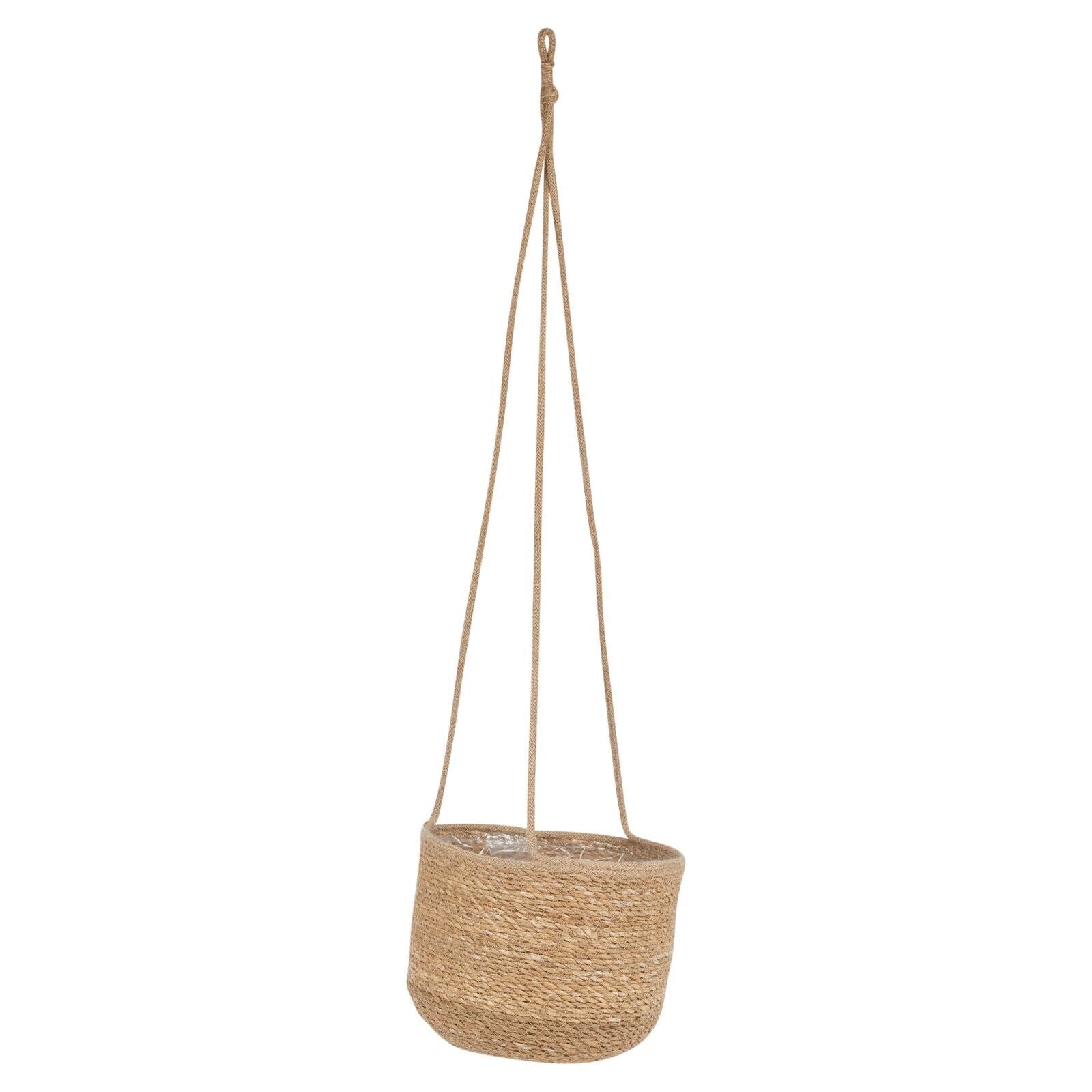 3 Natural Bamboo Outdoor Hanging Garden Large Pots Flower Rope Baskets Planters