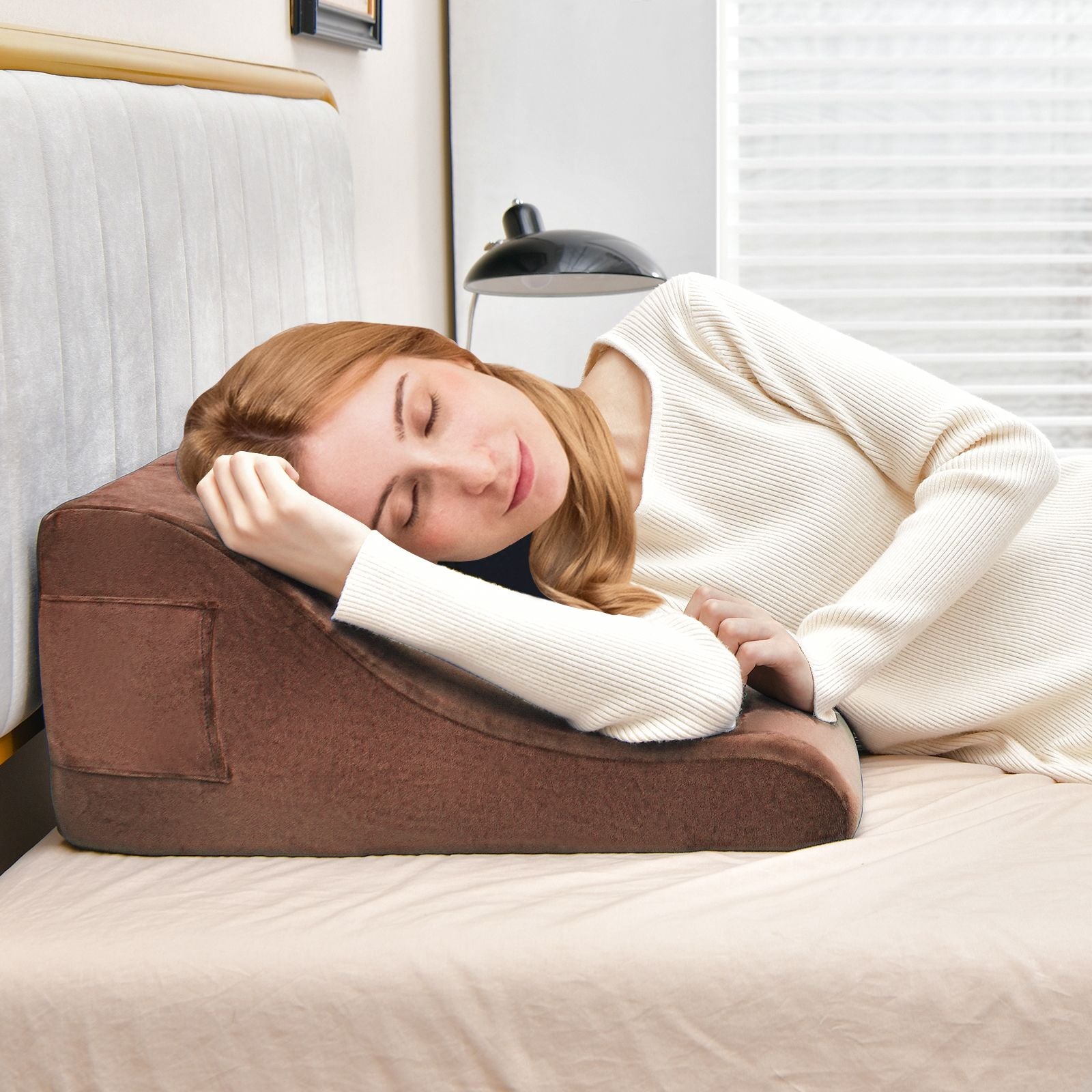 Wedge Pillow Set with Tablet Pillow Stand and Sidepockets