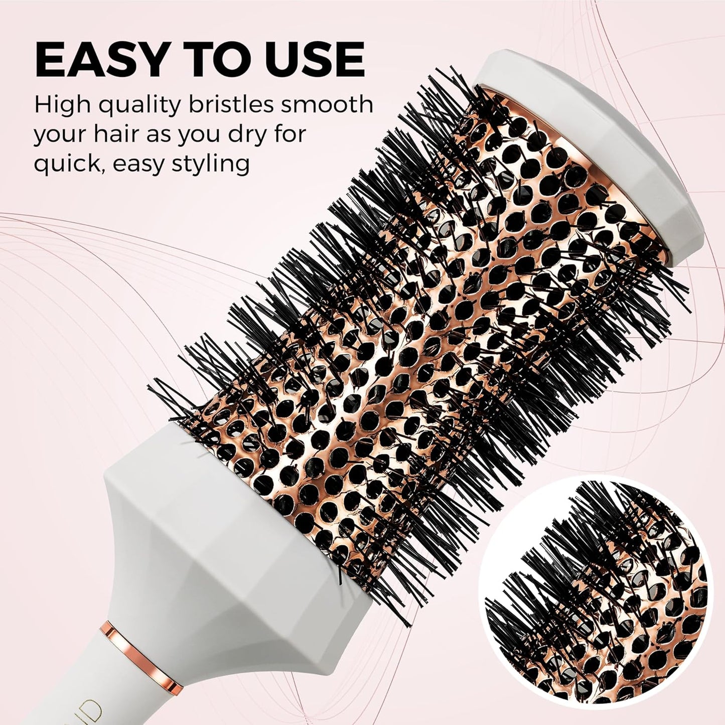 round Hair Brush Set, 4 Piece Professional Blow Dry Kit with 3 round Brushes and Comb for Styling, Beauty Gifts Sets for Women