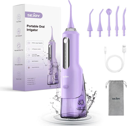 Water Flosser Teeth Cleaner, Rechargeable Waterproof Portable Cordless Dental Oral Irrigator, Water Flossers for Teeth