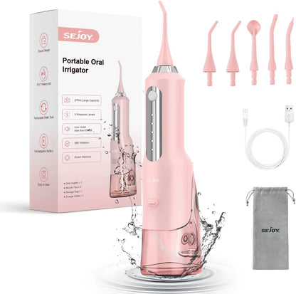 Water Flosser Teeth Cleaner, Rechargeable Waterproof Portable Cordless Dental Oral Irrigator, Water Flossers for Teeth