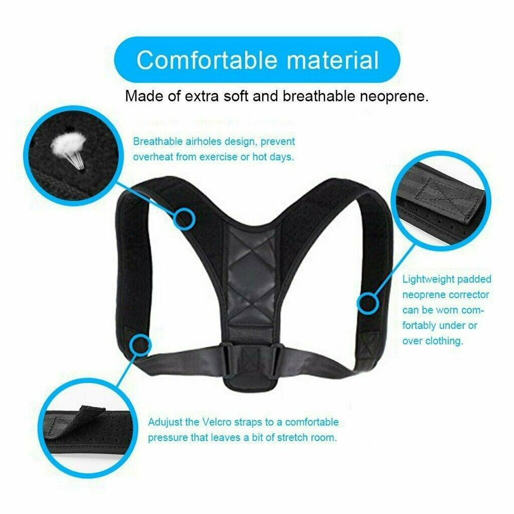 Posture Corrector Back Support Lumbar Shoulder Body Brace Wellness Support Belt