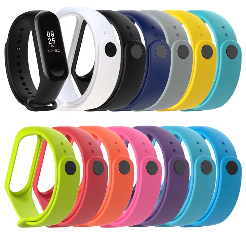 For Xiaomi Mi Band 3 4 Sport Strap Watch Silicone Wrist Strap for Xiaomi Mi Band 3 4 Bracelet Miband 4 3 Strap Smart Bracelet