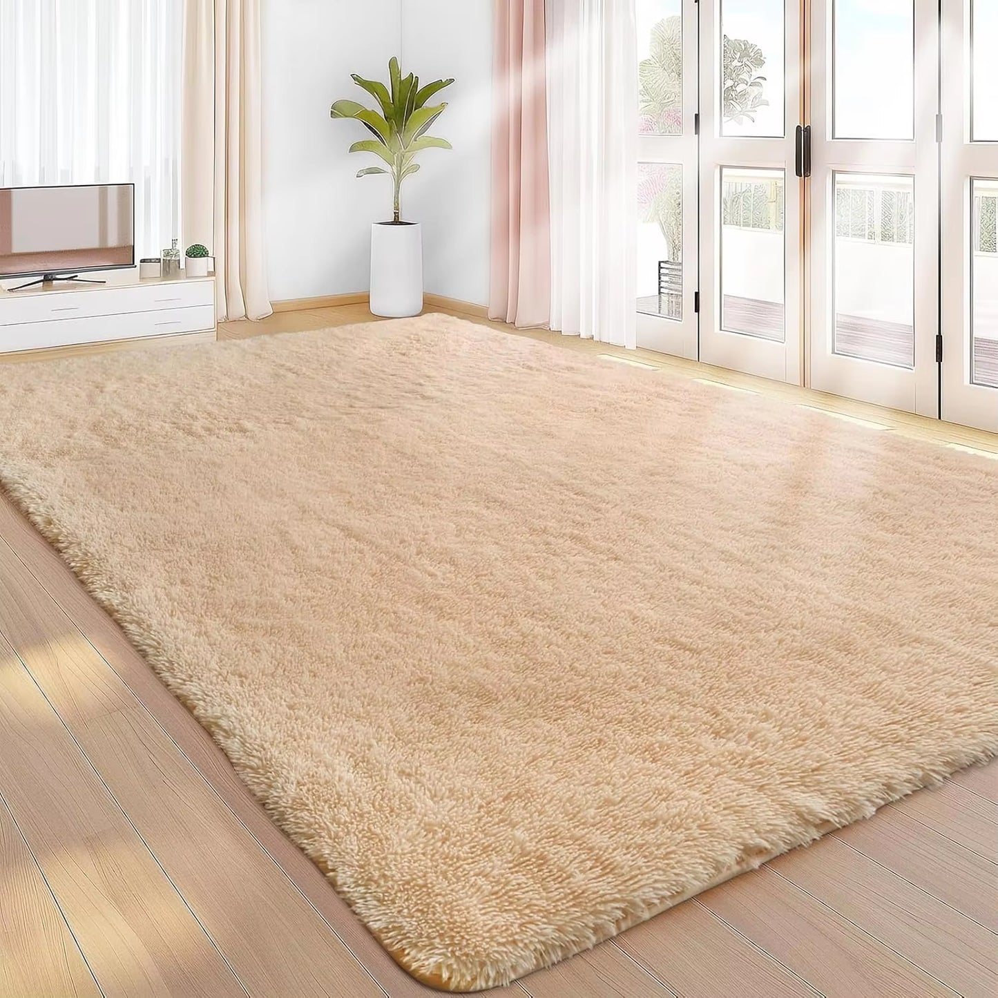 Rugs Living Room 200X300Cm Area Rugs for Bedroom, Washable anti Slip Extra Large Shaggy Soft Rug Fluffy Carpets Mat