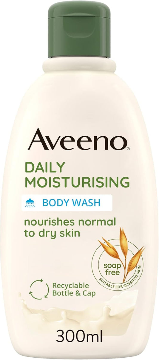 Daily Moisturising Body Wash, with Soothing Oat, Suitable for Sensitive Skin, Gently Cleanses and Nourishes, Soap-Free, Lightly Scented, 300Ml