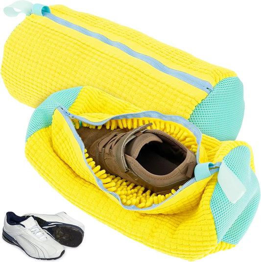 2Pcs Shoe Washing Machine Bag, Shoe Cleaning Bag Laundry Bag Reusable Shoe Washing Bag Shoe Cleaner Canvas Tennis Running Shoes