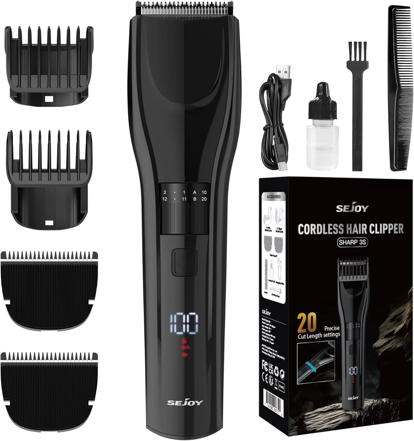 Hair Clippers for Men Cordless Clippers for Hair Cutting Professional Men'S Hair Clippers Rechargeable Hair Trimmer