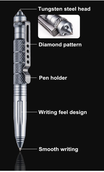 1/8Pcs Tool Pens Multi-functional Pen Tactical Tungsten Steel Rotating Unisex Pen Window Glass Metal Ballpoint Multifunctional