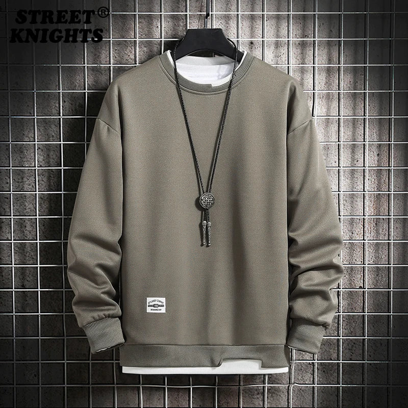 Street Knights Men's 2023 Solid Color Casual Sweatshirt Hoodie