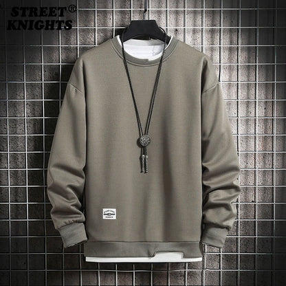 Street Knights Men's 2023 Solid Color Casual Sweatshirt Hoodie