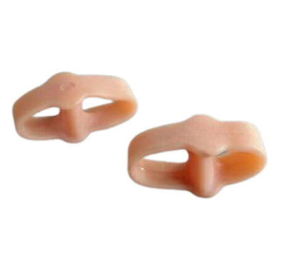 2pcs=1pair Silicone Two Hole Toe Separator Gel Foot Finger Protector Bunion Orthopedic Hallux Valgus Guard Straightener Pedicure