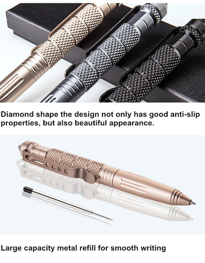 1/8Pcs Tool Pens Multi-functional Pen Tactical Tungsten Steel Rotating Unisex Pen Window Glass Metal Ballpoint Multifunctional