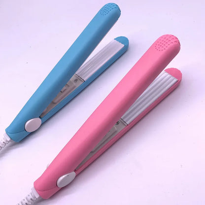 A mini hair iron pink corrugated plate electric curling iron curl modelling tools