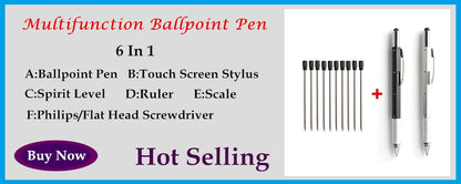 1/8Pcs Tool Pens Multi-functional Pen Tactical Tungsten Steel Rotating Unisex Pen Window Glass Metal Ballpoint Multifunctional