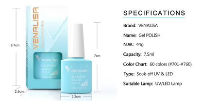 Venalisa Fashion Bling 7.5ml Nude Color Series Soak Off UV LED Nail Gel Polish Cosmetics Nail Manicure Gel Polish Nail Varnish