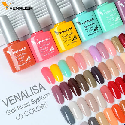 Venalisa Fashion Bling 7.5ml Nude Color Series Soak Off UV LED Nail Gel Polish Cosmetics Nail Manicure Gel Polish Nail Varnish