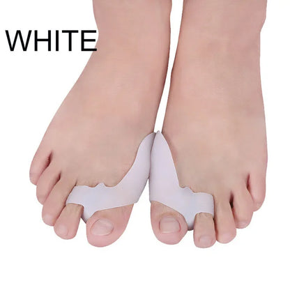 2pcs=1pair Silicone Two Hole Toe Separator Gel Foot Finger Protector Bunion Orthopedic Hallux Valgus Guard Straightener Pedicure